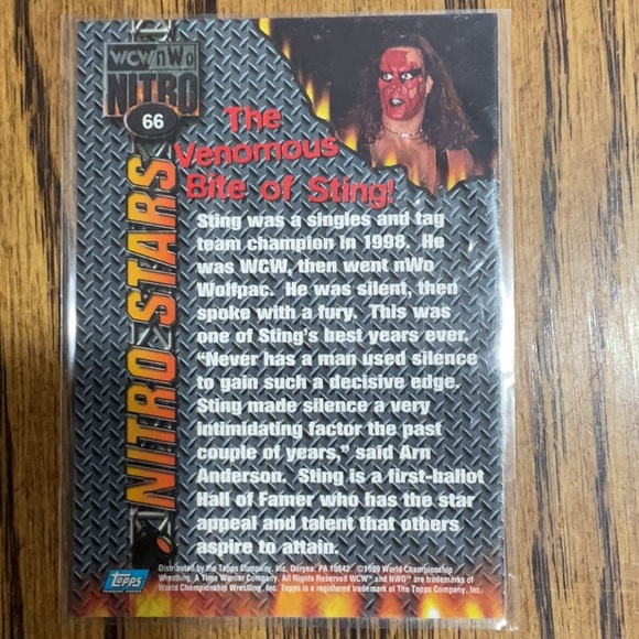 5 STING wrestling collectors cards including Hogan & Savage WCWnWo Nitro NWO - Picture 4 of 7